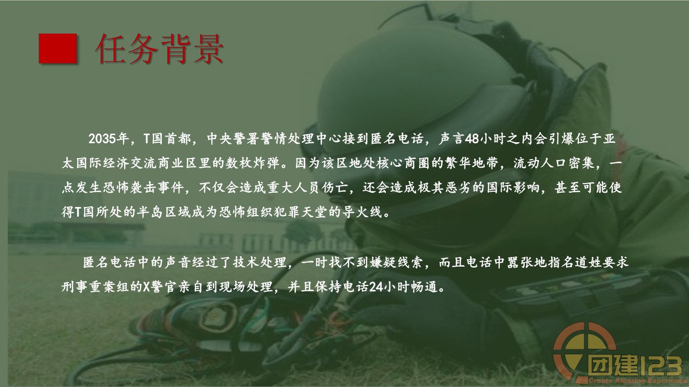 图片[12]团建123-营造惊奇团建体验全新剧情团建体验—拆弹部队主题团建项目团建123-营造惊奇团建体验团建123-为团建而生,让团建更简单